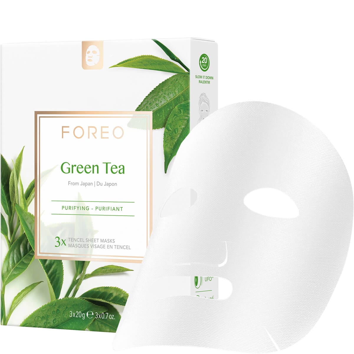 Tea Sheet Mask Face CurrentBody Purifying | Green FOREO