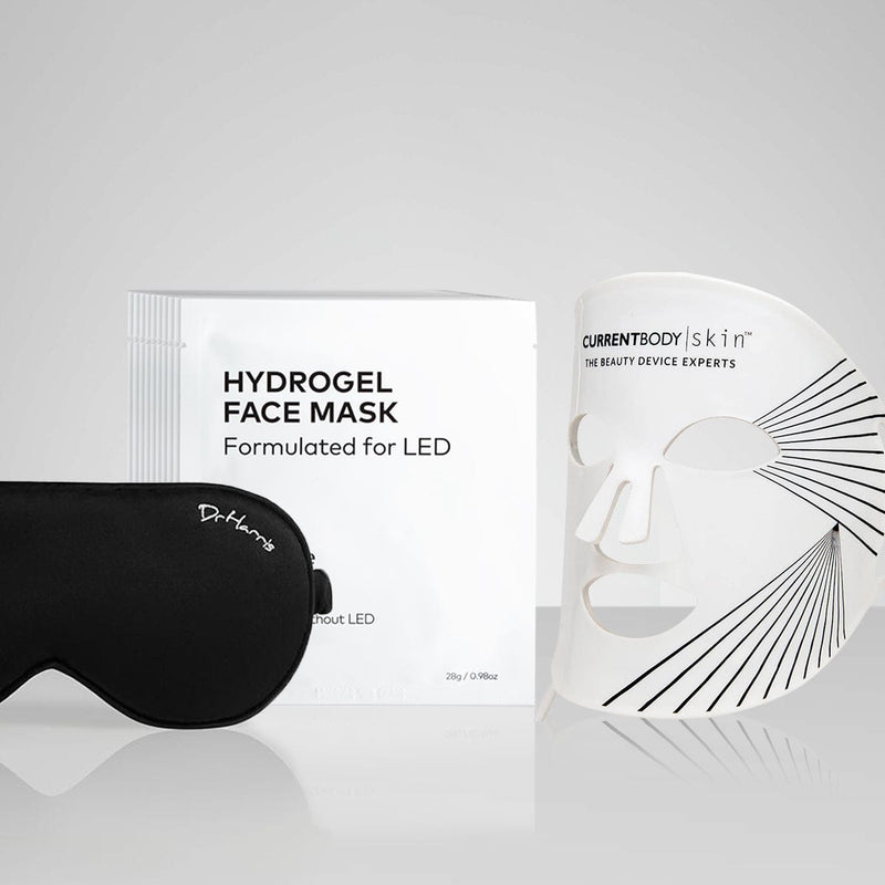 CurrentBody Skin LED Mask + Hydrogel Mask 10 Pack + Dr. Harris Sleep Mask (worth £439)