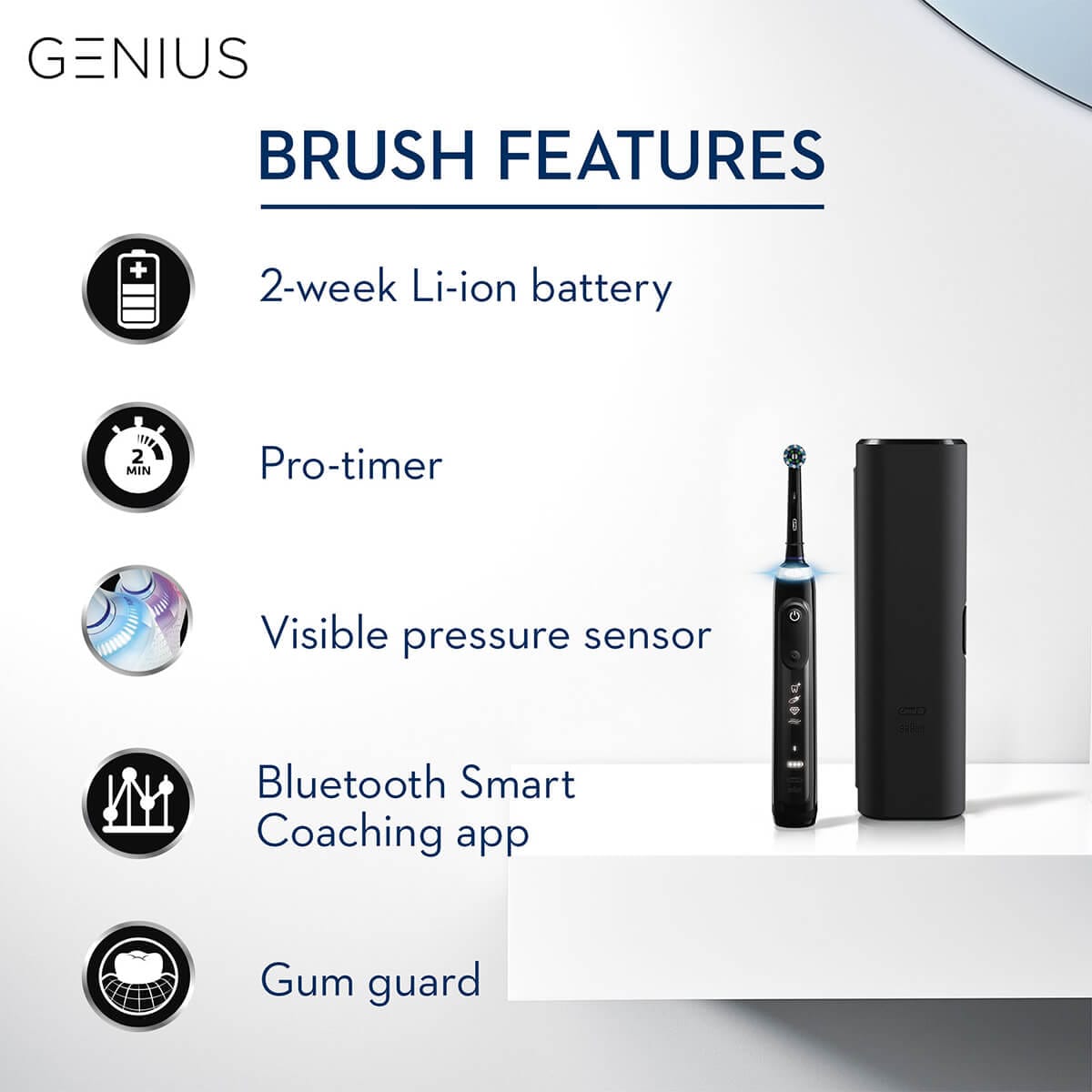 Oral B Genius 8000 Cross Action Black Electric Toothbrush