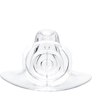 Front view of one Elvie Pump Breast Shield