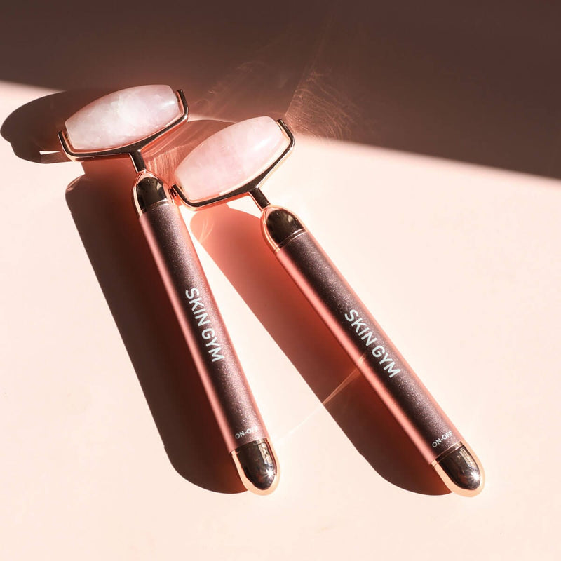Skin Gym Rose Quartz Vibrating Lift and Contour Beauty Roller | CurrentBody